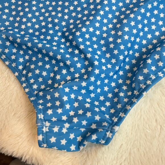 Cat & Jack 4th July Swimsuit Girls 6 7 Red White Blue Cutout Side One Piece USA - Picture 4 of 6